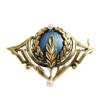 Swiss small Art Nouveau gold enamel pendant watch Circa 1911