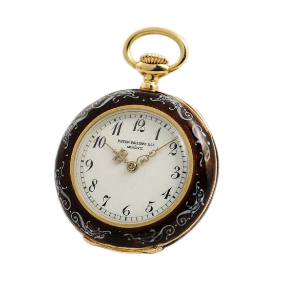 Swiss small Geneva gold enamel pendant watch Circa 1892 Swiss small Geneva gold enamel pendant watch Circa 1892