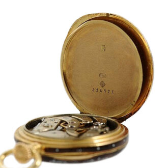 Swiss small Geneva gold enamel pendant watch Circa 1892