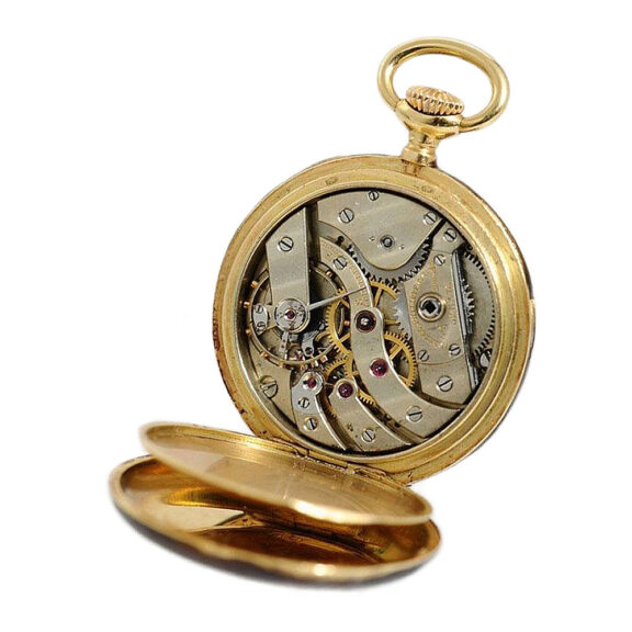 Swiss small Geneva gold enamel pendant watch Circa 1892 Swiss small Geneva gold enamel pendant watch Circa 1892