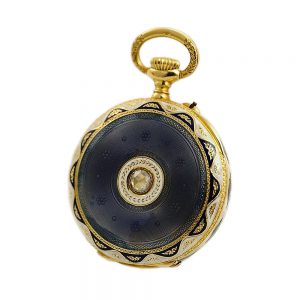 Swiss very small gold enamel pendant watch Circa 1907