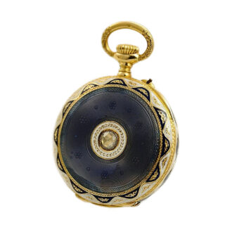 Swiss very small gold enamel pendant watch Circa 1907