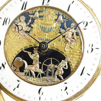 Swiss quarter repeater with jacquemarts automaton Circa 1810