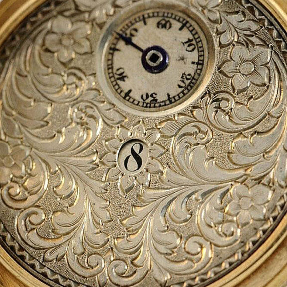 French ultra-thin watch with digital hour indicator Circa 1830 French ultra-thin watch with digital hour indicator Circa 1830