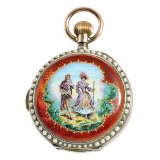 Swiss silver minute repeating watch with half pearls Circa 1890