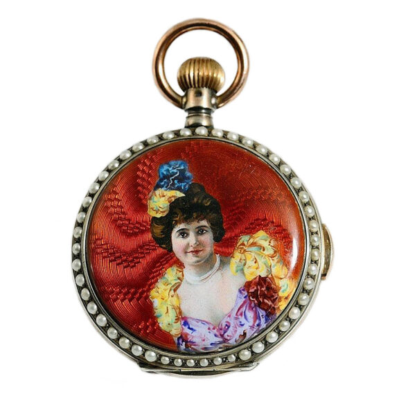 Swiss silver minute repeating watch with half pearls Circa 1890