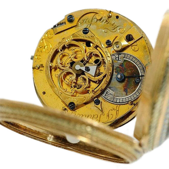 German verge pocket watch with pastoral scene Circa 1780 German verge pocket watch with pastoral scene Circa 1780