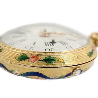 French gold and enamel verge pocket watch Circa 1775