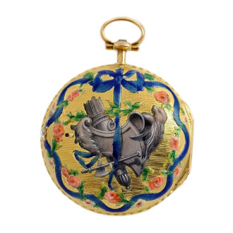 French gold and enamel verge pocket watch Circa 1775