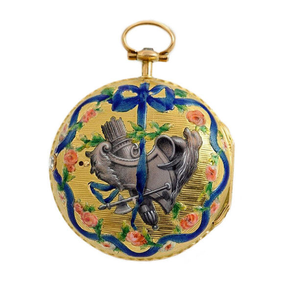 French gold and enamel verge pocket watch Circa 1775 French gold and enamel verge pocket watch Circa 1775