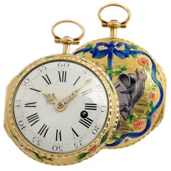 French gold and enamel verge pocket watch Circa 1775 French gold and enamel verge pocket watch Circa 1775
