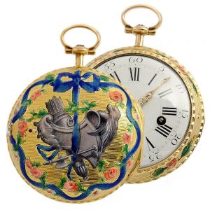 French gold and enamel verge pocket watch Circa 1775