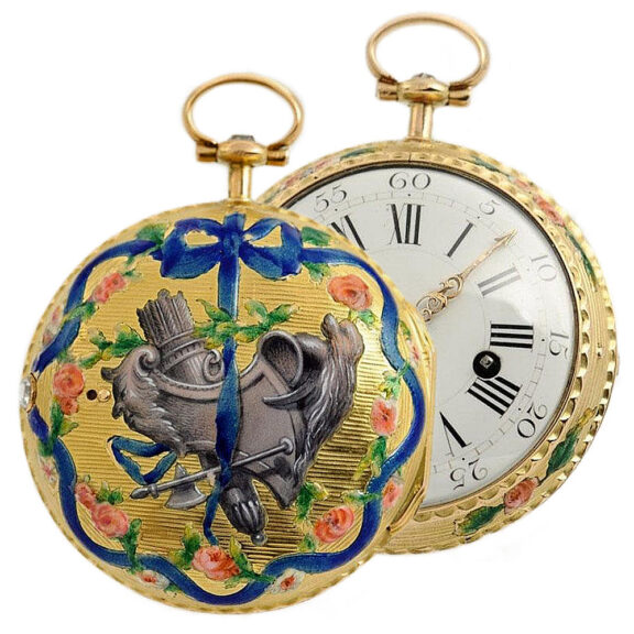 French gold and enamel verge pocket watch Circa 1775