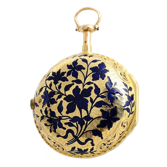 English gold and enamel quarter repeating watch Circa 1760