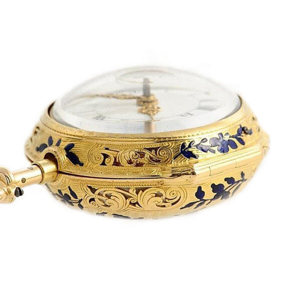 English gold and enamel quarter repeating watch Circa 1760 English gold and enamel quarter repeating watch Circa 1760