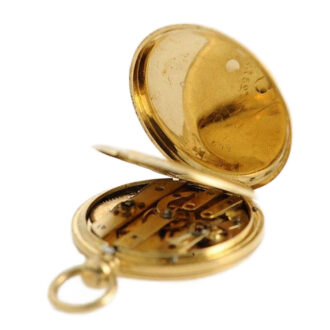 Swiss rare lady's miniature watch with watch chain Circa 1880