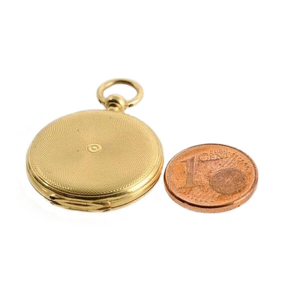 Swiss rare lady's miniature watch with watch chain Circa 1880