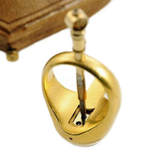 Swiss heavy signet ring set with a miniature watch Circa 1860 Swiss heavy signet ring set with a miniature watch Circa 1860