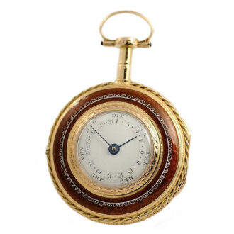 French gold verge pocket watch with calendar Circa 1800 French gold verge pocket watch with calendar Circa 1800