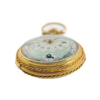 French gold verge pocket watch with calendar Circa 1800 French gold verge pocket watch with calendar Circa 1800