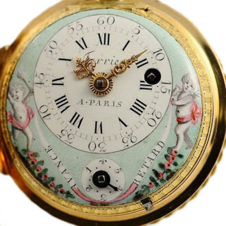French gold verge pocket watch with calendar Circa 1800 French gold verge pocket watch with calendar Circa 1800