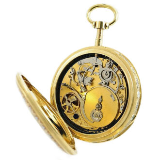 Swiss gold quarter repeater with musical movement Circa 1820