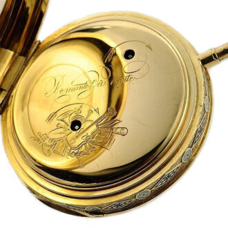 Swiss gold quarter repeater with musical movement Circa 1820