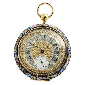 French gold enamel watch with duplex escapement Circa 1860