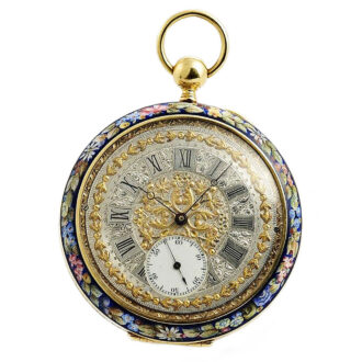 French gold enamel watch with duplex escapement Circa 1860