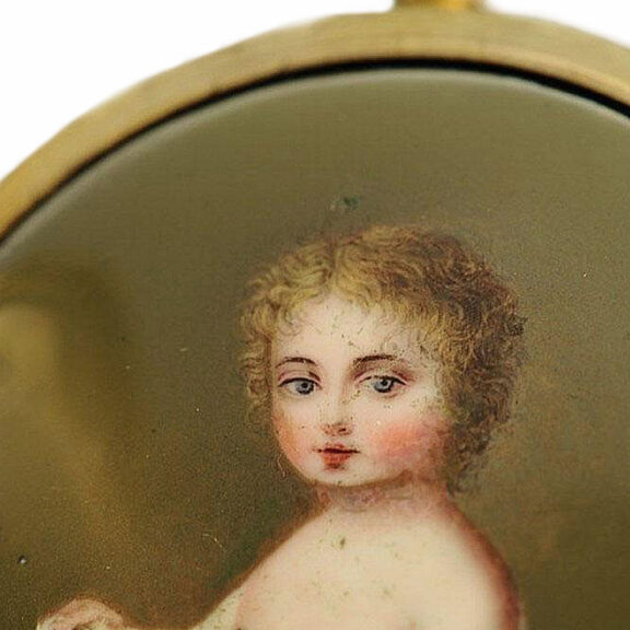 French gilt verge with concealed erotic scene Circa 1810 French gilt verge with concealed erotic scene Circa 1810