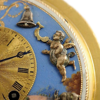 Swiss important pocket watch with three automatons Circa 1810