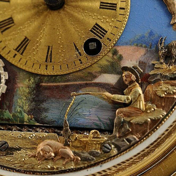 Swiss important pocket watch with three automatons Circa 1810 Swiss important pocket watch with three automatons Circa 1810