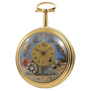 Swiss important pocket watch with three automatons Circa 1810