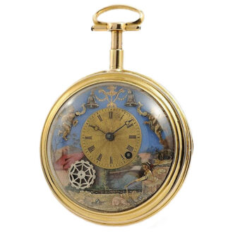 Swiss important pocket watch with three automatons Circa 1810