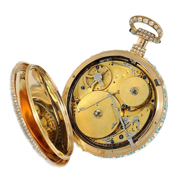 Swiss gold quarter repeater with musical movement Circa 1815 Swiss gold quarter repeater with musical movement Circa 1815