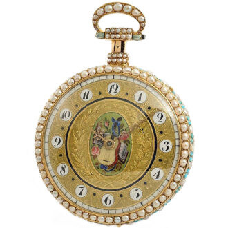 Swiss gold quarter repeater with musical movement Circa 1815