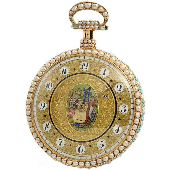 Swiss gold quarter repeater with musical movement Circa 1815 Swiss gold quarter repeater with musical movement Circa 1815