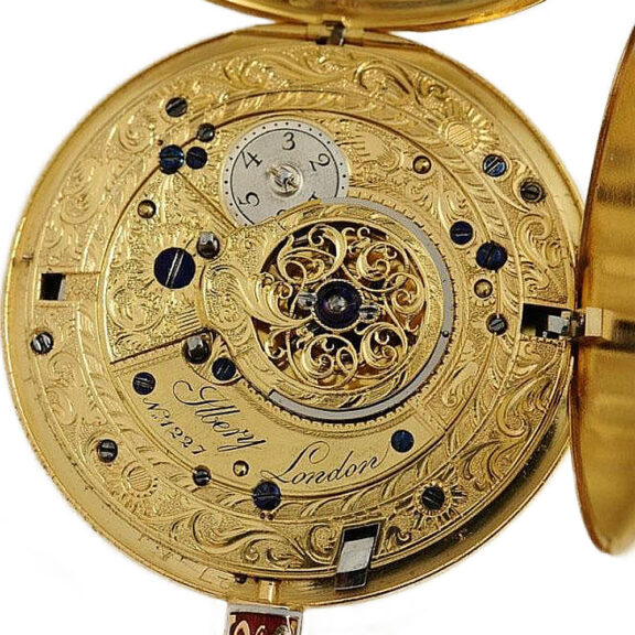 English gold enamel watch for the Chinese market Circa 1795 English gold enamel watch for the Chinese market Circa 1795
