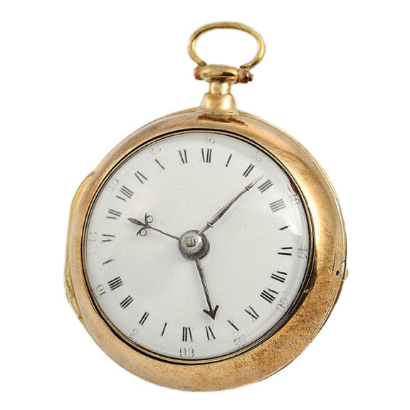 English watch with 24h indicator and second time zone Circa 1790