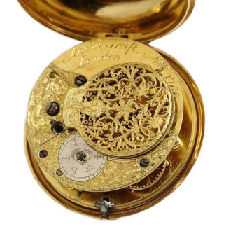 English watch with 24h indicator and second time zone Circa 1790