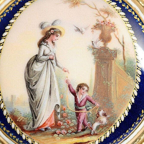 French two coloured gold and enamel verge pocket watch Circa 1780 French two coloured gold and enamel verge pocket watch Circa 1780