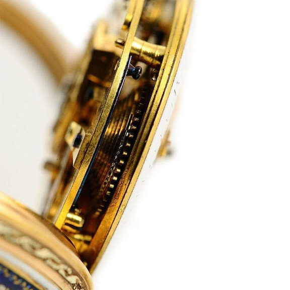 French two coloured gold and enamel verge pocket watch Circa 1780 French two coloured gold and enamel verge pocket watch Circa 1780