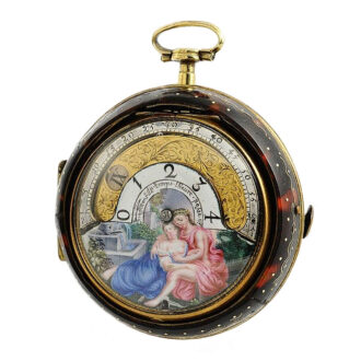 English pair cased retrograde verge pocket watch Circa 1730