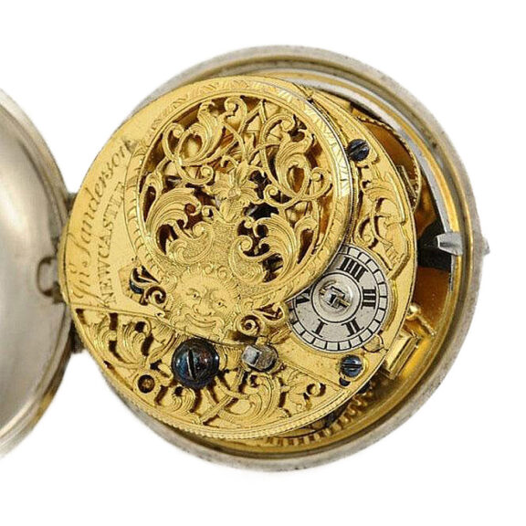 English rare silver pair cased verge pocket watch Circa 1743 English rare silver pair cased verge pocket watch Circa 1743