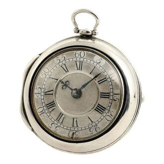 English rare silver pair cased verge pocket watch Circa 1743