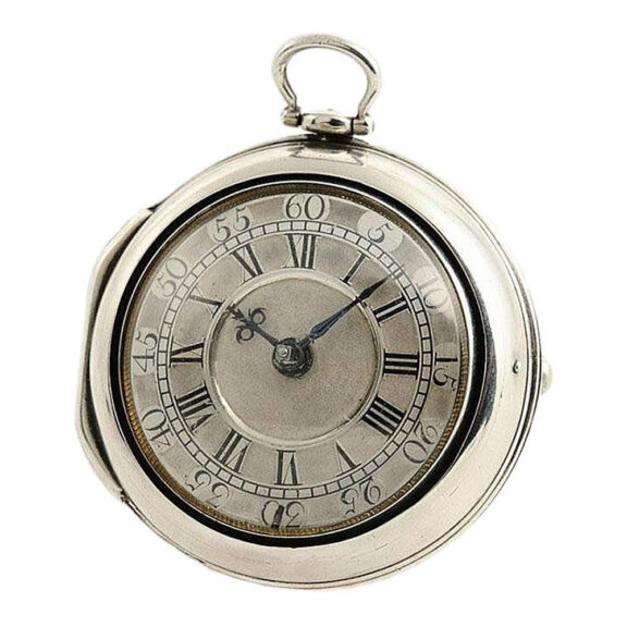 English rare silver pair cased verge pocket watch Circa 1743