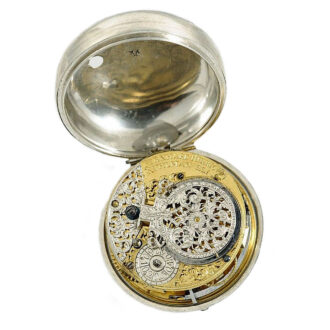 German rare silver open faced verge pocket watch Circa 1720