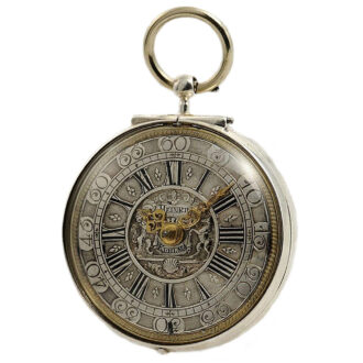 German rare silver open faced verge pocket watch Circa 1720