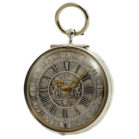German rare silver open faced verge pocket watch Circa 1720