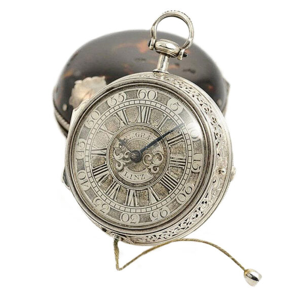 Austrian quarter repeating pair cased coach clock Circa 1720